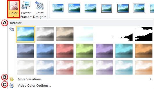 Color drop-down gallery Color drop-down gallery