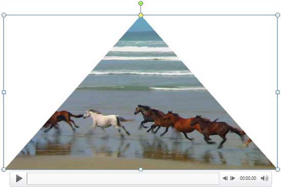 Video within the Isosceles Triangle shape