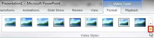 More button within the Video Style group More button within the Video Style group