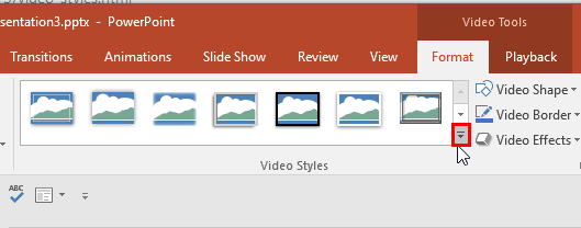 More button within the Video Styles group