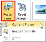 Current Frame option within the Poster Frame drop-down gallery