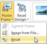 Reset option to be selected Reset option to be selected