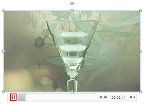 Pause button within the Player Control bar Pause button within the Player Control bar