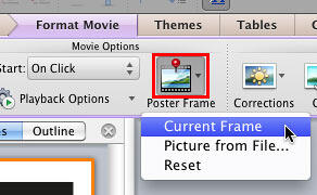 Current Frame option within the Poster Frame drop-down gallery Current Frame option within the Poster Frame drop-down gallery