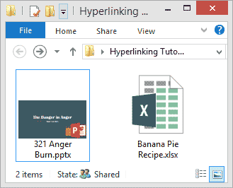 Excel and PowerPoint files within the same folder