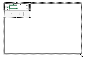 Drag the selection handles to increase the number of rows and columns