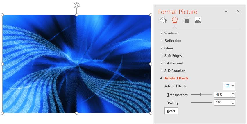 powerpoint artistic effects picture style for mac