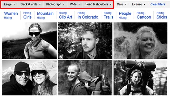 Combine various filters to reveal the power behind Bing Image Search