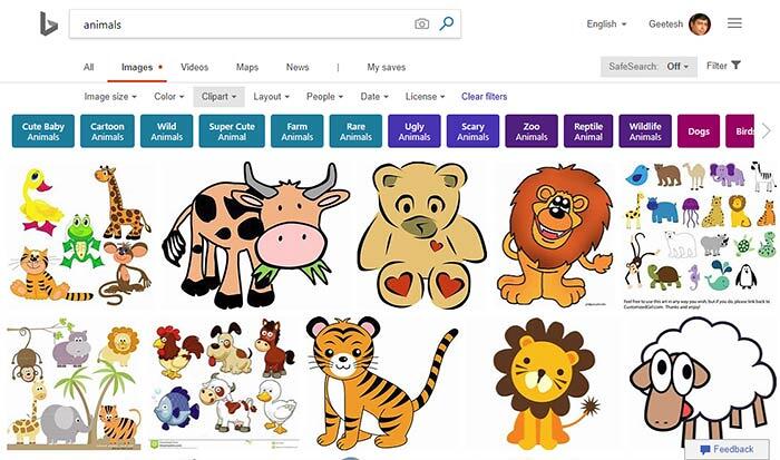 Search results of animal pictures available as clipart