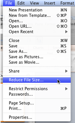 how to reduce a file size in powerpoint