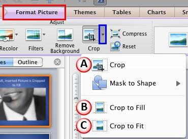 crop a picture in word 2011 for mac