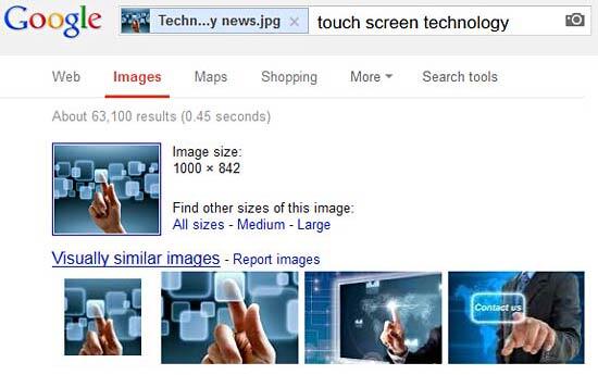 Results from Google matching the image