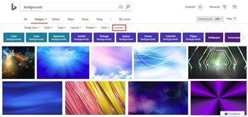 Bing Images Search by License