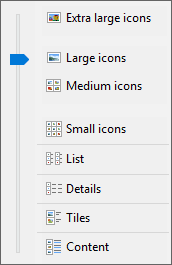 View menu options within Insert Picture dialog box