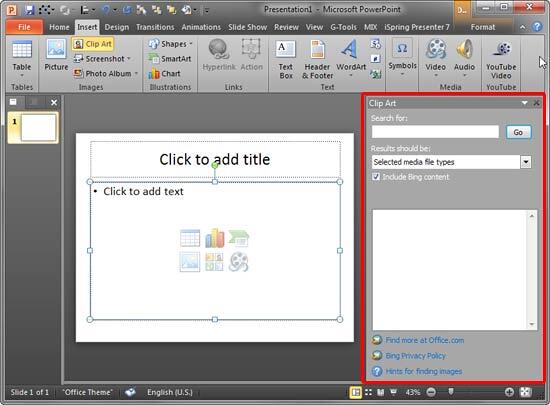 Clip Art Task Pane