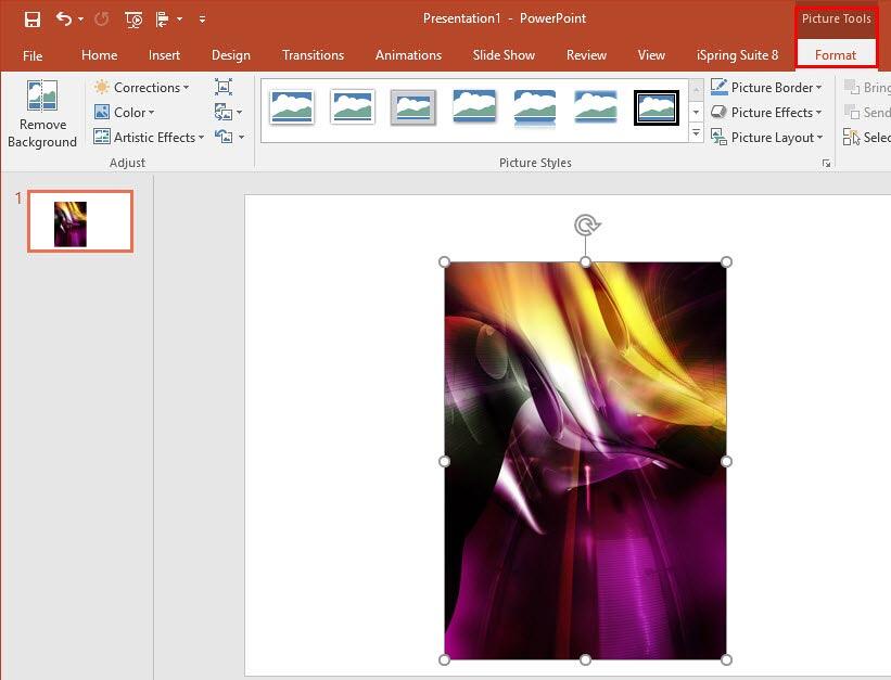 Picture Tools Format tab of the Ribbon Picture Tools Format tab of the Ribbon