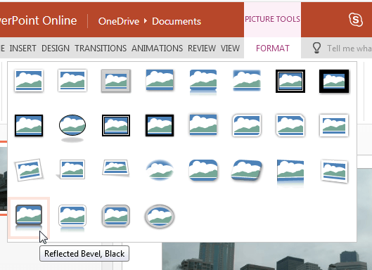 Picture Styles in PowerPoint Online