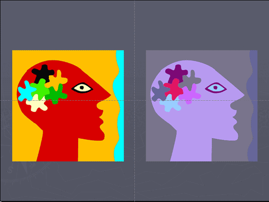 Compare the two variations of the same picture before and after re-coloring Compare the two variations of the same picture before and after re-coloring