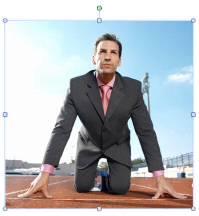 Picture showing a track, sky, and a businessman (Picture is from Office.com)