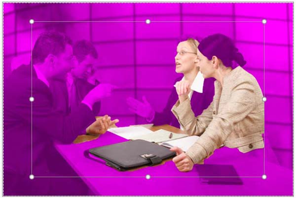 Magenta overlaid areas indicate the background selected for removal Magenta overlaid areas indicate the background selected for removal