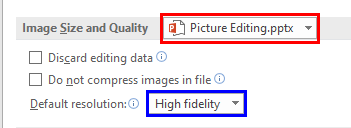 Image Size and Quality section