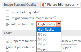 set resolution to high fidelity in word for mac 2106