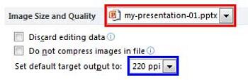 Learn PowerPoint 2010 for Windows: Set Document Resolution