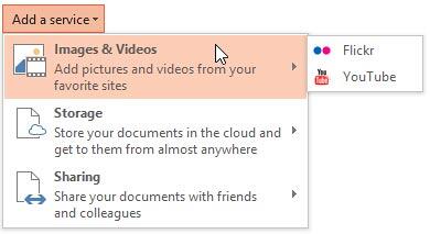 Images & Videos sub-menu Images & Videos sub-menu