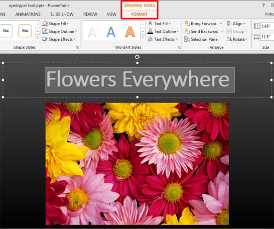Drawing Tools Format contextual tab Drawing Tools Format contextual tab