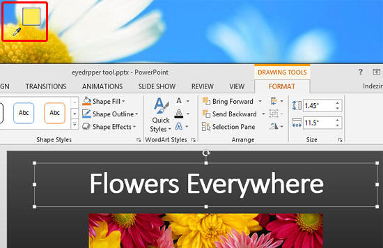 Eyedropper cursor showing live preview of color on Desktop