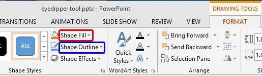 Shape Fill button Shape Fill button