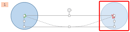 Motion path animation applied to a shape