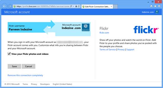 Microsoft account web page