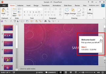 Learn PowerPoint 2013 for Windows: Resume Reading
