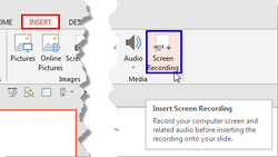 Screen Recording option within the Insert tab