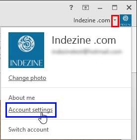 Account settings option Account settings option