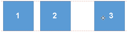 Shape 3 being dragged leftwards