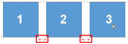 Equal space in-between the shapes
