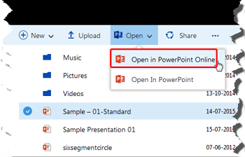 Open from OneDrive in PowerPoint for the Web