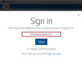 Sign In to a OneDrive Account