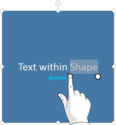 Tap and drag the white dot to select all words Tap and drag the white dot to select all words