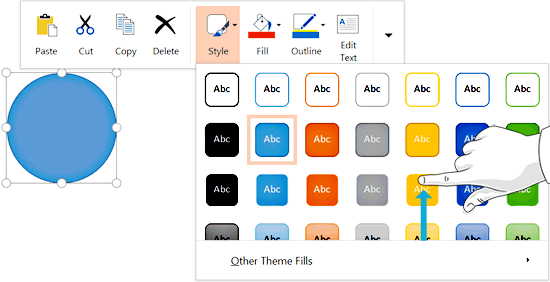 Style drop-down gallery Style drop-down gallery