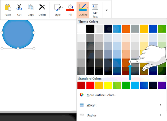 Outline drop-down gallery Outline drop-down gallery