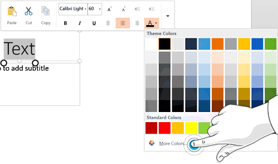 Font Color drop-down gallery
