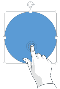Tap the selected object to access the floatie Tap the selected object to access the floatie
