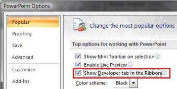 Learn PowerPoint 2007: Enable The Developer Tab in the Ribbon
