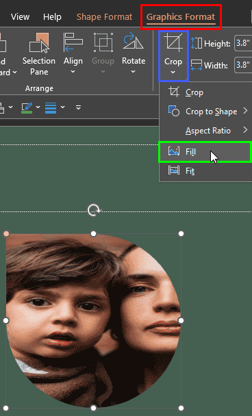 Choose the Crop to Fill option