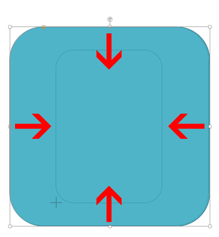 Ctrl dragging resizes from the center of a shape rather than from a corner or side