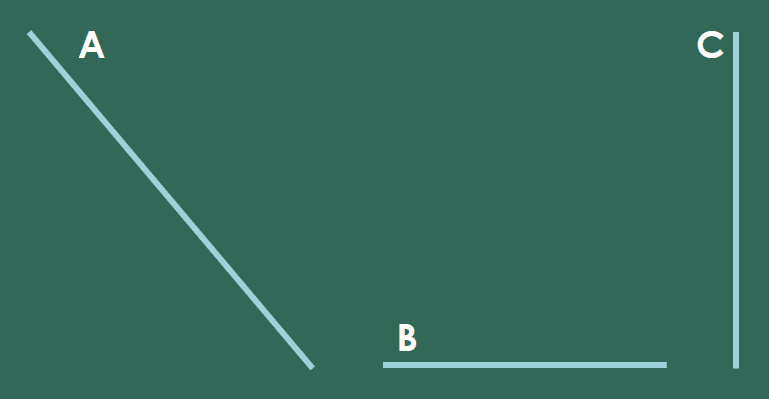 Diagonal line and its copies rotated horizontally and vertically in PowerPoint for the Web