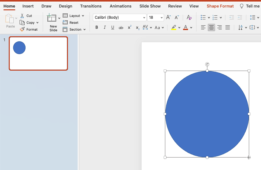Draw a shape in PowerPoint 365 for Mac